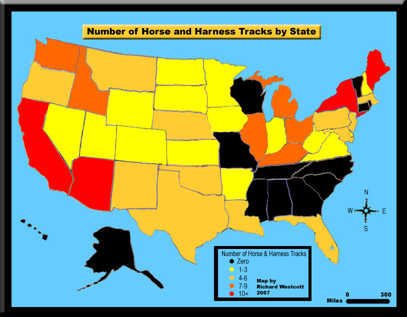 United States Map for Horse Racing Tracks